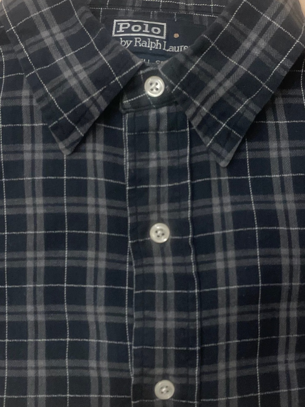 Polo by Ralph Lauren Lowell Sport Navy and Gray Plaid Button-Down Shirt